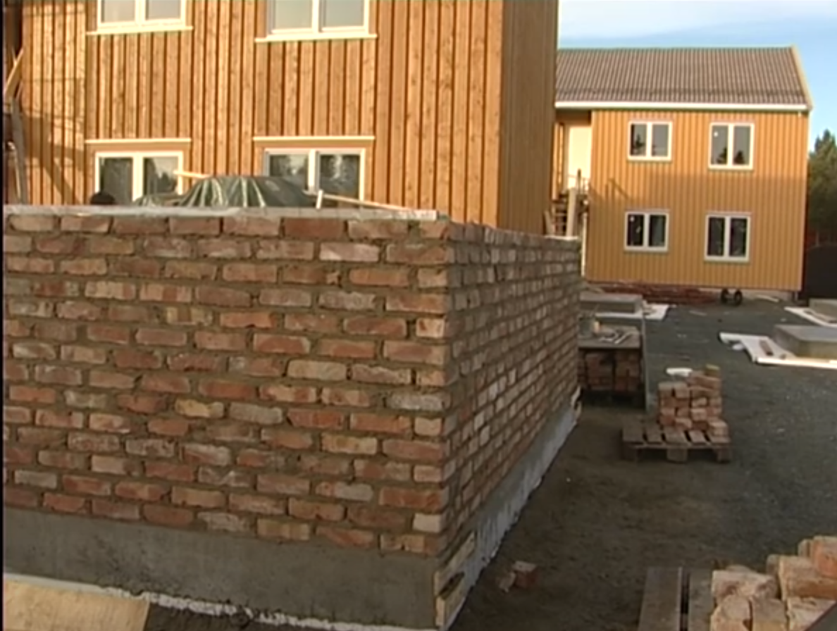 Mur til bygging av Gjenbrukshuset i Trondheim