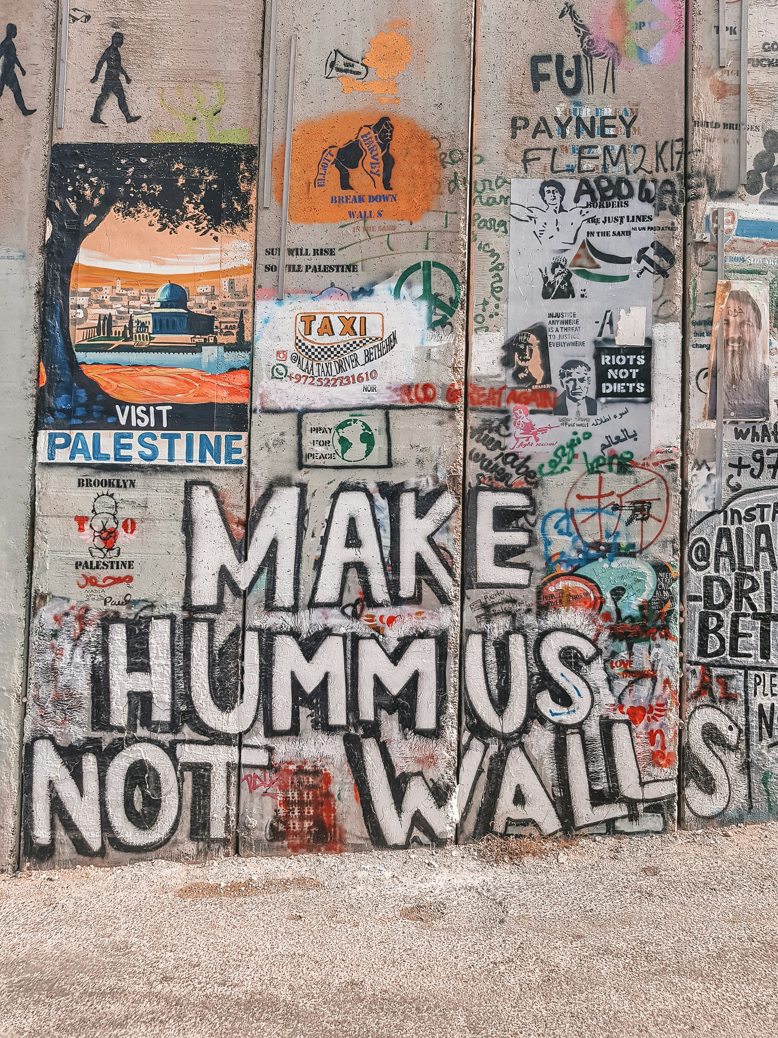Israels okkupasjonsmur med graffiti.