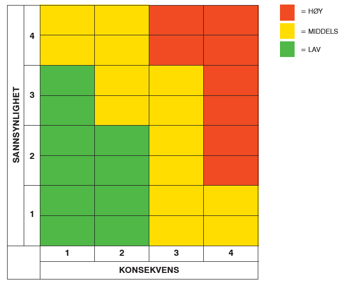 Risikomatrise eksempel