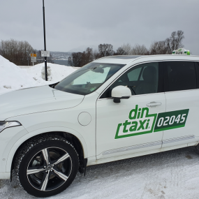 Bilde som viser en hvit Taxi av merket din taxi